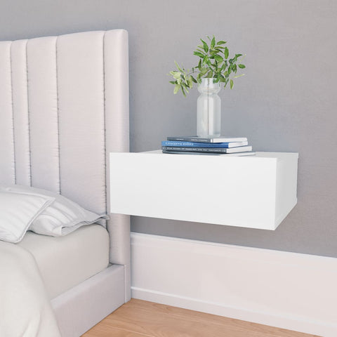ZNTS Floating Nightstands 2 pcs White 40x30x15cm Engineered Wood 800307