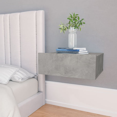 ZNTS Floating Nightstands 2 pcs Concrete Grey 40x30x15 cm Engineered Wood 800315