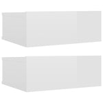 ZNTS Floating Nightstands 2 pcs High Gloss White 40x30x15 cm Engineered Wood 800319