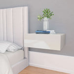 ZNTS Floating Nightstands 2 pcs High Gloss White 40x30x15 cm Engineered Wood 800319