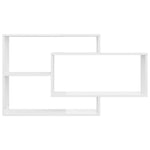 ZNTS Wall Shelf High Gloss White 104x20x58.5 cm Engineered Wood 800330