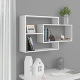 ZNTS Wall Shelf High Gloss White 104x20x58.5 cm Engineered Wood 800330