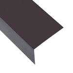 ZNTS L-shape 90 Angle Sheets 5 pcs Aluminium Brown 170cm 100x50 mm 145136