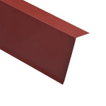 ZNTS L-shape Roof Edge Plates 5 pcs Aluminium Red 170cm 145156