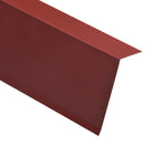 ZNTS L-shape Roof Edge Plates 5 pcs Aluminium Red 170cm 145157