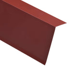 ZNTS L-shape Roof Edge Plates 5 pcs Aluminium Red 170cm 145159