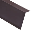 ZNTS L-shape Roof Edge Plates 5 pcs Aluminium Brown 170cm 145162