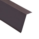 ZNTS L-shape Roof Edge Plates 5 pcs Aluminium Brown 170cm 145163