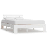 ZNTS Bed Frame without Mattress White Solid Pine Wood 120x200 cm 283156