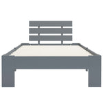 ZNTS Bed Frame without Mattress Grey Solid Pine Wood 100x200 cm 283167