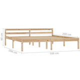 ZNTS Bed Frame without Mattress Solid Pine Wood 160x200 cm 283194