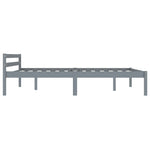 ZNTS Bed Frame without Mattress Grey Solid Pine Wood 140x200 cm 283199