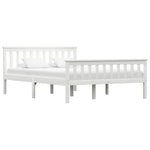 ZNTS Bed Frame without Mattress White Solid Pinewood 140x200 cm 283217