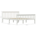 ZNTS Bed Frame without Mattress White Solid Pinewood 140x200 cm 283217