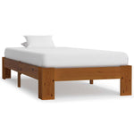 ZNTS Bed Frame Light Brown Solid Pine Wood 100x200 cm 283287