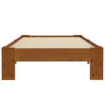 ZNTS Bed Frame Light Brown Solid Pine Wood 100x200 cm 283287