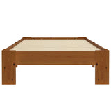ZNTS Bed Frame Light Brown Solid Pine Wood 100x200 cm 283287