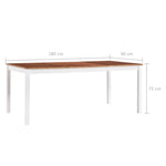 ZNTS 9 Piece Dining Set Pinewood White and Brown 283390