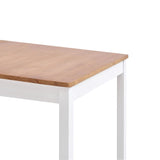 ZNTS 9 Piece Dining Set Pinewood White and Brown 283390