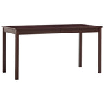 ZNTS Dining Table Dark Brown 140x70x73 cm Pinewood 283401