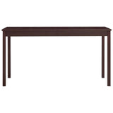 ZNTS Dining Table Dark Brown 140x70x73 cm Pinewood 283401