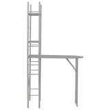 ZNTS 3 Piece Folding Dining Set with Storage Rack MDF and Steel Grey 284405