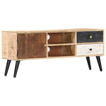ZNTS TV Cabinet 115x30x47 cm Solid Mango Wood 282878