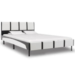 ZNTS Bed Frame White and Black Faux Leather 135x190 cm 4FT6 Double 280408
