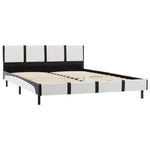 ZNTS Bed Frame White and Black Faux Leather 135x190 cm 4FT6 Double 280408