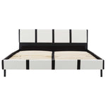 ZNTS Bed Frame White and Black Faux Leather 135x190 cm 4FT6 Double 280408