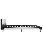 ZNTS Bed Frame White and Black Faux Leather 135x190 cm 4FT6 Double 280408