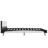 ZNTS Bed Frame White and Black Faux Leather 135x190 cm 4FT6 Double 280408