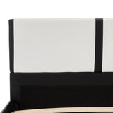 ZNTS Bed Frame White and Black Faux Leather 135x190 cm 4FT6 Double 280408