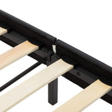 ZNTS Bed Frame White and Black Faux Leather 135x190 cm 4FT6 Double 280408