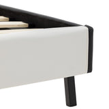 ZNTS Bed Frame White and Black Faux Leather 135x190 cm 4FT6 Double 280408