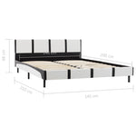 ZNTS Bed Frame White and Black Faux Leather 135x190 cm 4FT6 Double 280408