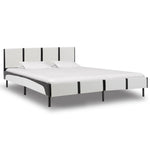 ZNTS Bed Frame White and Black Faux Leather 150x200 cm 5FT King Size 280409