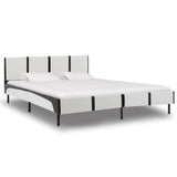 ZNTS Bed Frame White and Black Faux Leather 150x200 cm 5FT King Size 280409