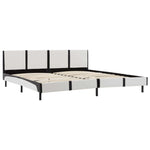 ZNTS Bed Frame White and Black Faux Leather 150x200 cm 5FT King Size 280409