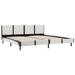 ZNTS Bed Frame White and Black Faux Leather 150x200 cm 5FT King Size 280409