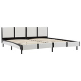 ZNTS Bed Frame White and Black Faux Leather 150x200 cm 5FT King Size 280409
