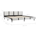 ZNTS Bed Frame White and Black Faux Leather 150x200 cm 5FT King Size 280409