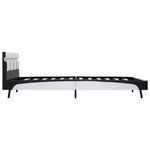 ZNTS Bed Frame with LED White and Black Faux Leather 120x190 cm 4FT Small Double 280419