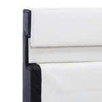 ZNTS Bed Frame with LED White and Black Faux Leather 120x190 cm 4FT Small Double 280419