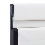 ZNTS Bed Frame with LED White and Black Faux Leather 120x190 cm 4FT Small Double 280419