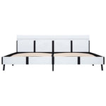 ZNTS Bed Frame with LED White and Black Faux Leather 180x200 cm 6FT Super King 280422