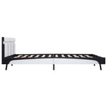 ZNTS Bed Frame with LED White and Black Faux Leather 180x200 cm 6FT Super King 280422