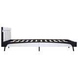 ZNTS Bed Frame with LED White and Black Faux Leather 180x200 cm 6FT Super King 280422