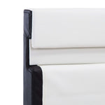 ZNTS Bed Frame with LED White and Black Faux Leather 180x200 cm 6FT Super King 280422