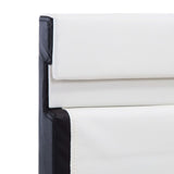 ZNTS Bed Frame with LED White and Black Faux Leather 180x200 cm 6FT Super King 280422